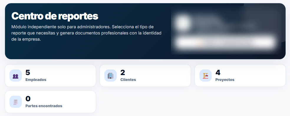 Centro de reportes de TrackIO 24 con indicadores y accesos.